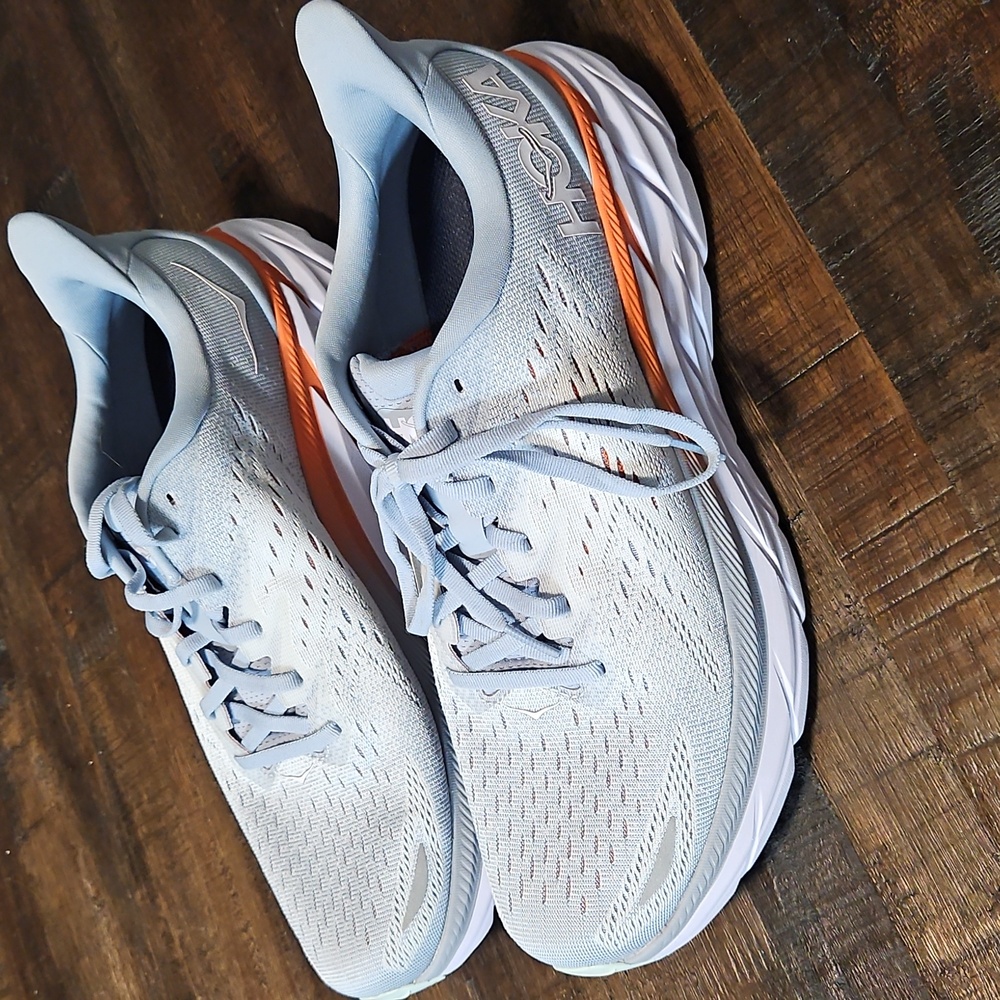 Hoka One One Clifton 8 Running Shoes Women's Size 12 Blue Athletic Sneakers